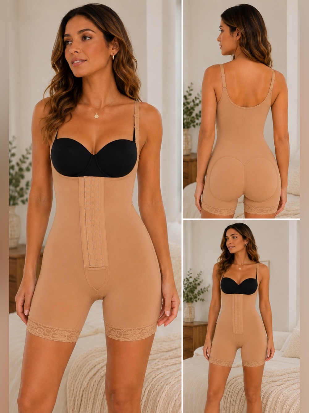 Post-Surgery Full Body Shapewear Bodysuit | Open Gusset | Nude Beige